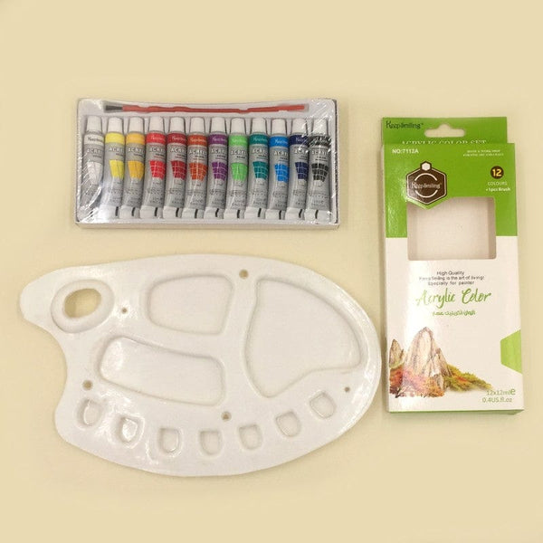 Art Pack of 13 Acrylic Paint (12ml) + Palette