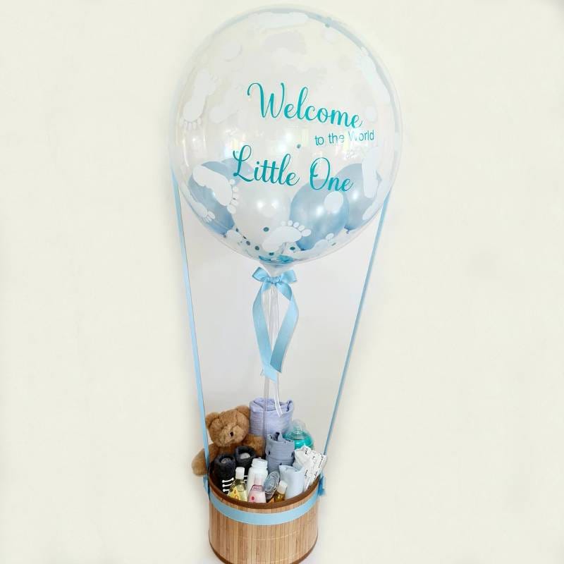 Balloon Baskets (3B)- Blue Baby Welcome +All Baby Accessories+ Custom Writing