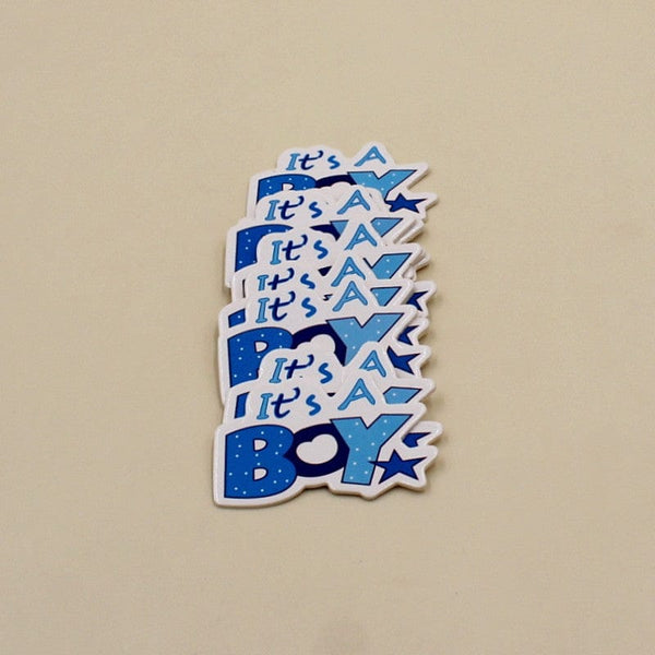 Non-Sticky Sticker Badge Baby Its a Boy Star Blue ( single sticker )