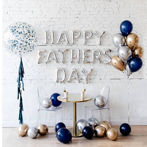Father’s Day Balloon Decor Blue / Silver