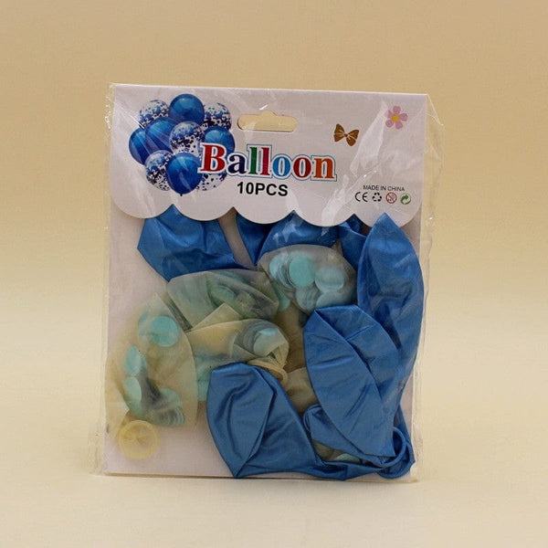 Balloons 5 Confetti + 5 Metallic Blue (Pack of 10)
