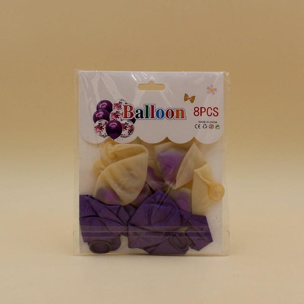 Balloons Confetti + Metallic Purple Pack of 8 - Basics.Pk