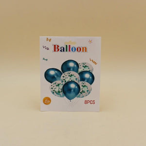 Balloons Confetti + Metallic Sea Green Pack of 8 - Basics.Pk