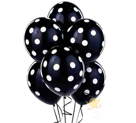 Balloons Dots Black Color Single - Basics.Pk