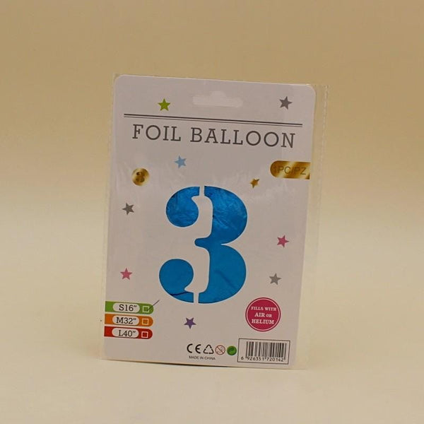 Balloons Foil Blue 16 inches Single Number - Basics.Pk