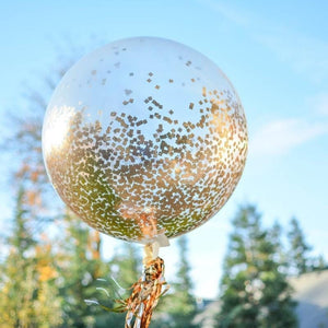 Balloons Confetti Plastic Single 24" Golden - Basics.Pk