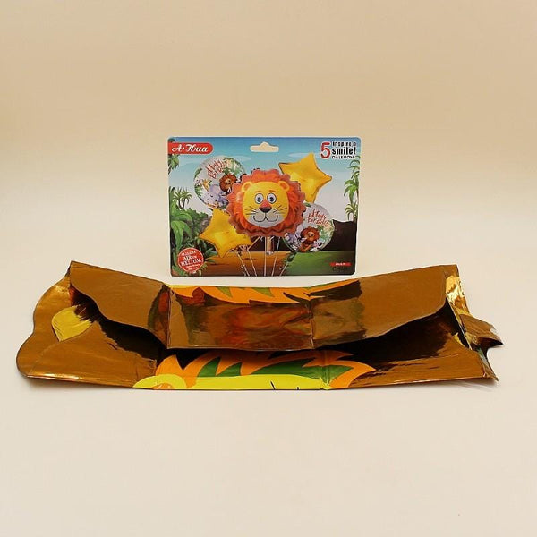 Balloons Foil Jungle Theme Lion Pack of 5 - Basics.Pk