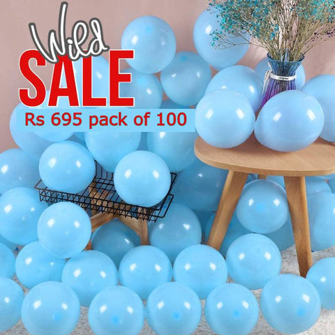 Balloons Milky BLUE Color 10 inches ( Single, 10 , 25, 50 or 100 balloons )