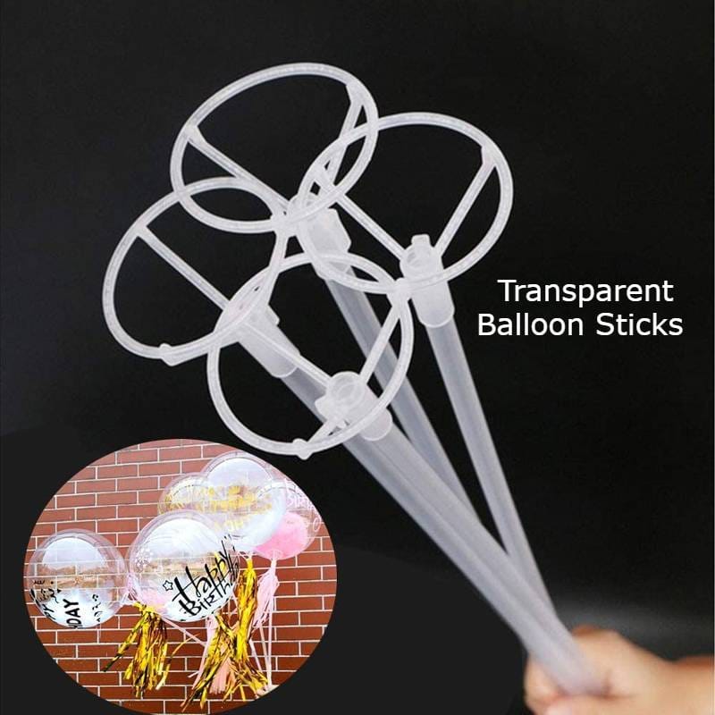 Balloons Sticks Transparent Large ( Single )