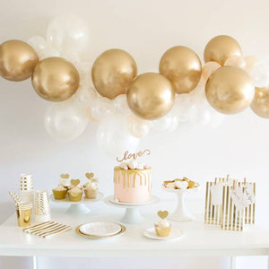 Balloons Bunch Golden & Milky Peach + Garland Tape