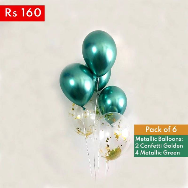 Balloons Set Confetti + Metallic (Pack of 6)