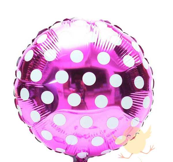 Balloons Foil Round Dark Pink Dot - Basics.Pk