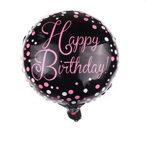 Balloons Foil Round Happy Birthday 18" Inches Pink Multi-Color Dots
