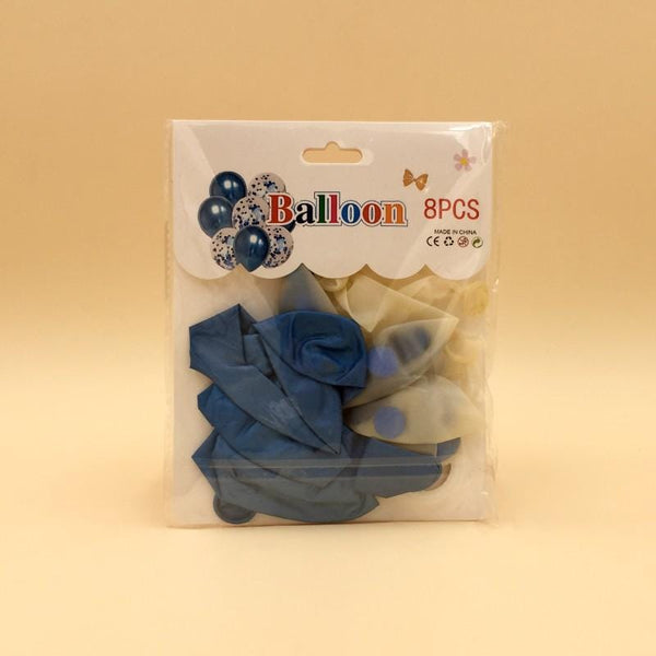 Balloons Confetti + Metallic Blue Pack of 8 - Basics.Pk