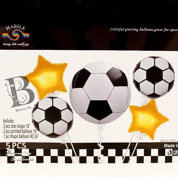 Balloons Foil Football Pack of 5 - Basics.Pk