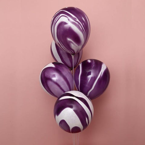 Balloons Marble Party Balloons Purple (5 pack) - Basics.Pk