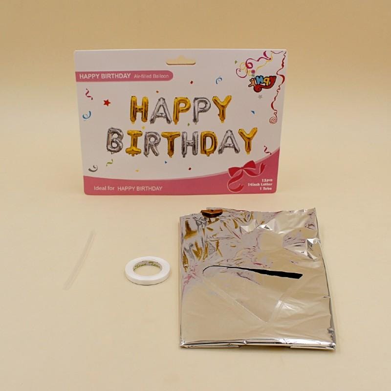 Balloons Foil "Happy Birthday" Golden/Silver Color - Basics.Pk