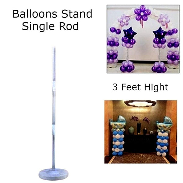 Balloons Stand Single Rod 3 Feet Hight White