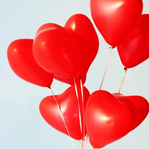 Balloons Plain Large Party Red-Heart (Single) - Basics.Pk