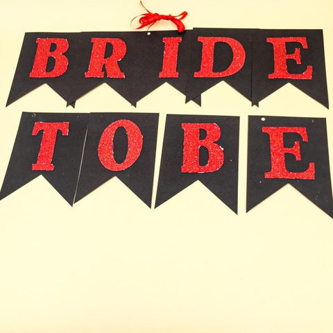Banner Bride to Be Black with Red Glitter - Basics.Pk