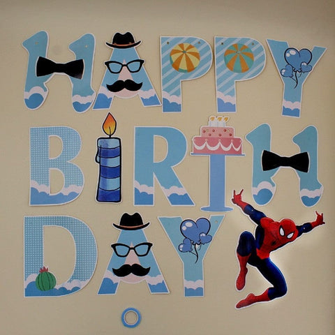 Banner Happy Birthday Spiderman