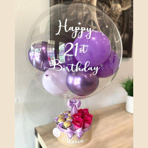 Balloon Baskets (3B)-Happy Birthday+Custom Writing