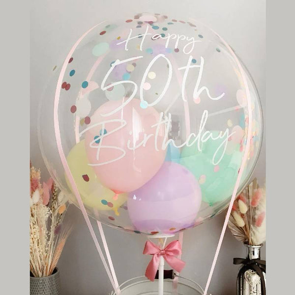 Balloon Baskets (3B)-Happy 50th Birthday+Custom Writing