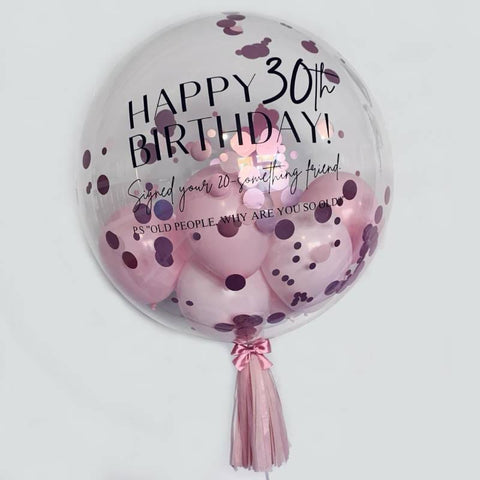 Basics Custom Balloon (BCB) - Pink Happy Birthday Custom Writing