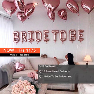 Balloons Set Foil Bride To be Rose-Gold