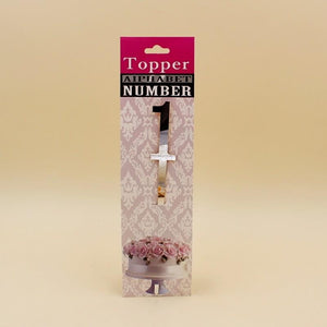 Cake Topper No 1 in Acrylic in Golden / Silver - Basics.Pk