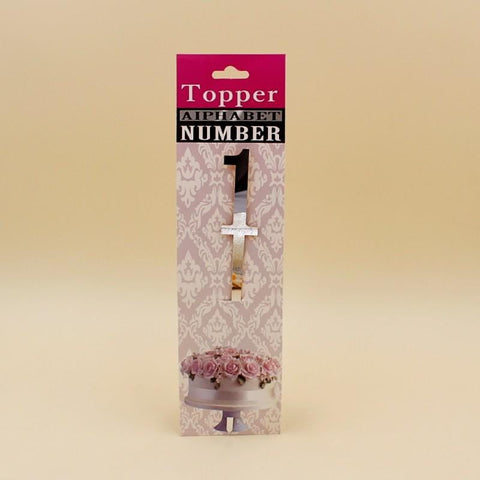 Cake Topper No 1 in Acrylic in Golden / Silver - Basics.Pk