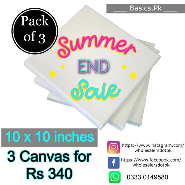 100% Cotton Cloth Canvas Deal Pack of 3 ( 10x10 Inches )