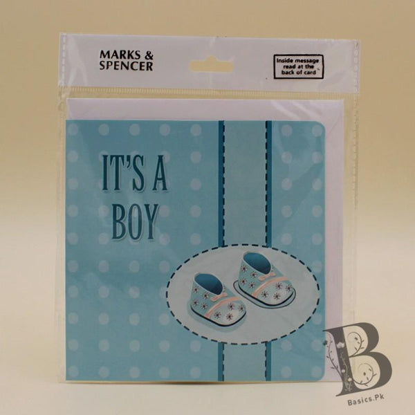 Greeting Card Its a Boy with Shoes