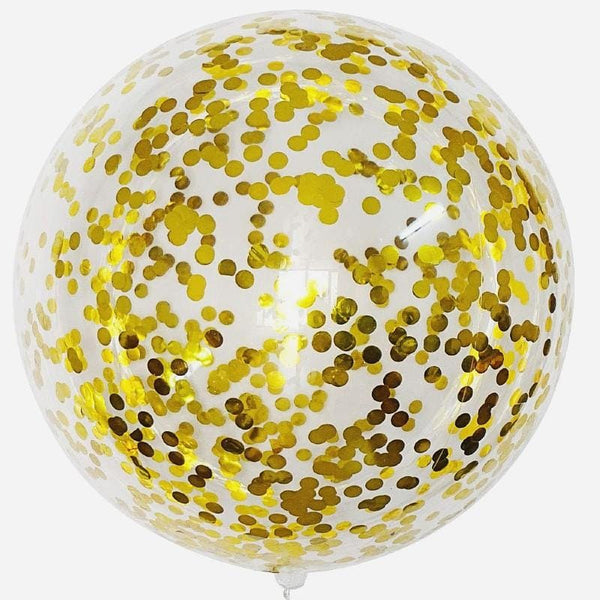 Balloons Confetti Plastic Single 24" Golden - Basics.Pk