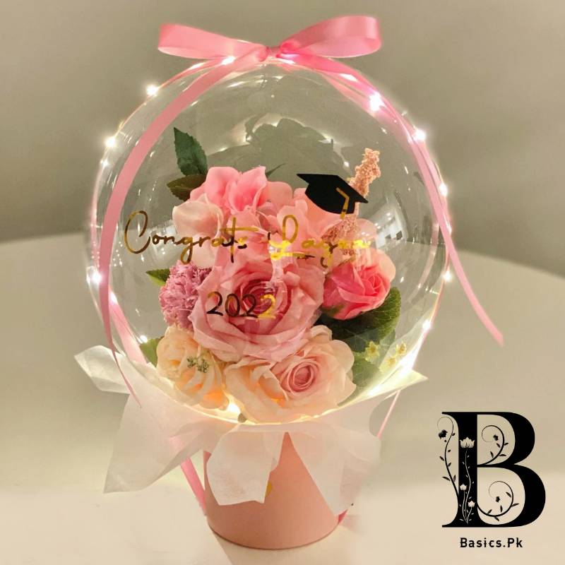 Balloon Baskets (3B)- Congrats Graduation + Roses + Custom Writing