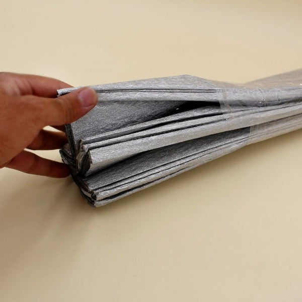 Crape Paper in Silver Color ( single sheet 2 x 6 feet ) - Basics.Pk
