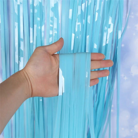 Curtains Plastic Strips Pastel Light Blue