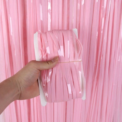 Curtains Plastic Strips Pastel Pink
