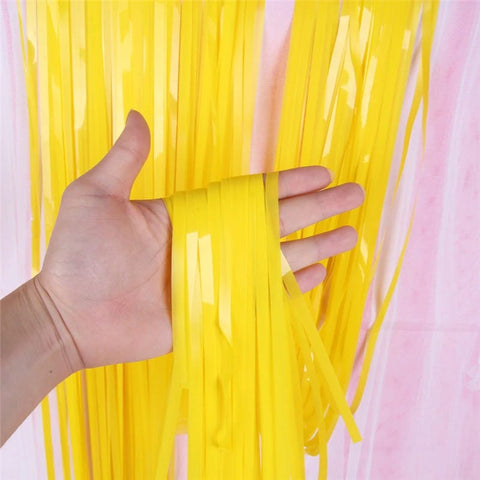 Curtains Foil Strips Pastel Yellow