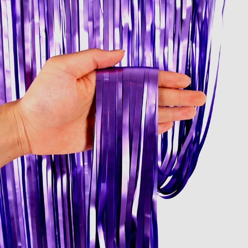 Curtains Foil Strips Shiny Purple