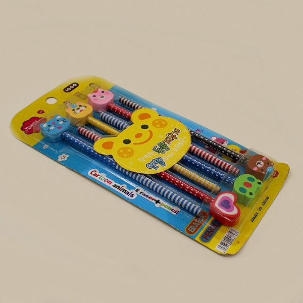 Eraser Pencils : 6 Lead Pencils with Funky Erasers