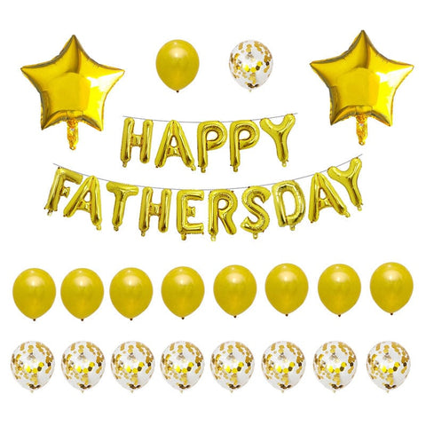 Father’s Day  Balloon Decor Golden Foil Balloon & Confetti Balloon
