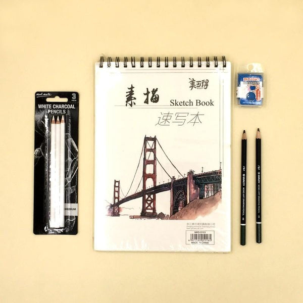 Fine Arts Sketchbook + Kneadable eraser +2 Arts pencils - Basics.Pk