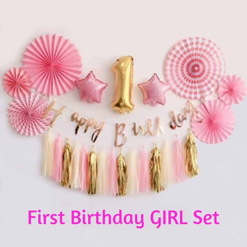 Decor Pink No 1 Decor Set ( Choose Your Own Number Balloon)