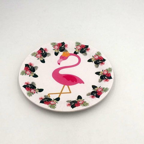 Plates (10 Small) flamingo theme - Basics.Pk