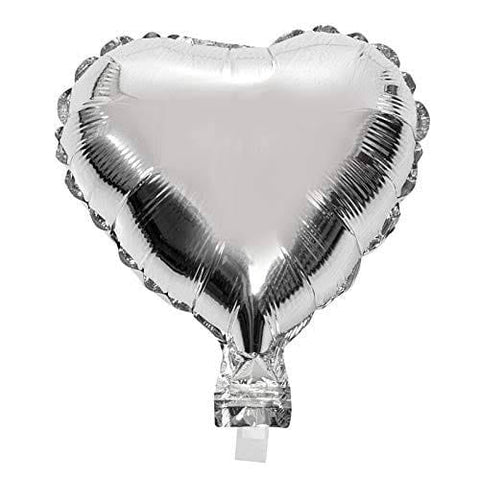 Balloons Foil Heart Shape Silver - Basics.Pk