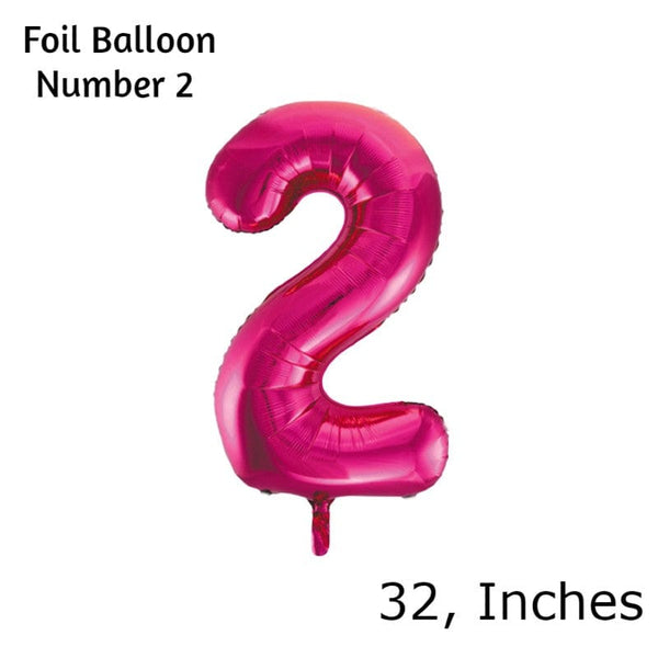 Balloons Foil Pink 32, Inches 2 Number