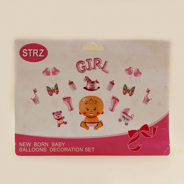 Balloons Foil A New Baby Girl Pink Pack Of 17