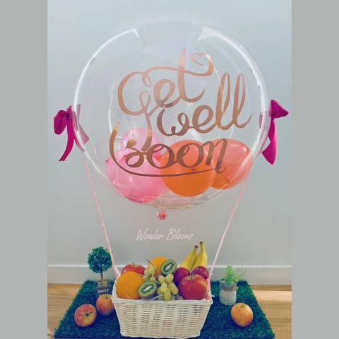 Balloon Baskets (3B) Get well Soon Basket +Custom Writing