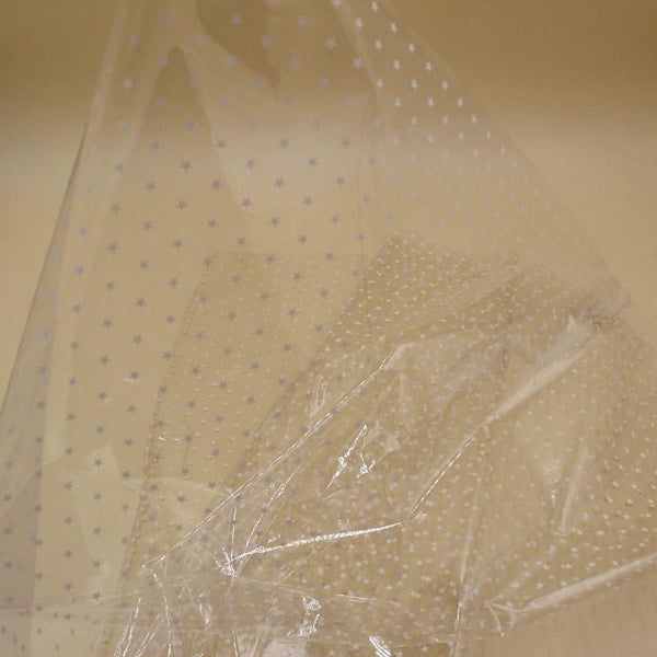 Wrapping Sheet Transparent With White Stars (Gift Sheet) - Basics.Pk